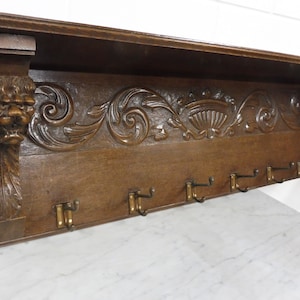 Big Antique Wooden Coat Rack Hall Tree Coat Rack Oak Wood