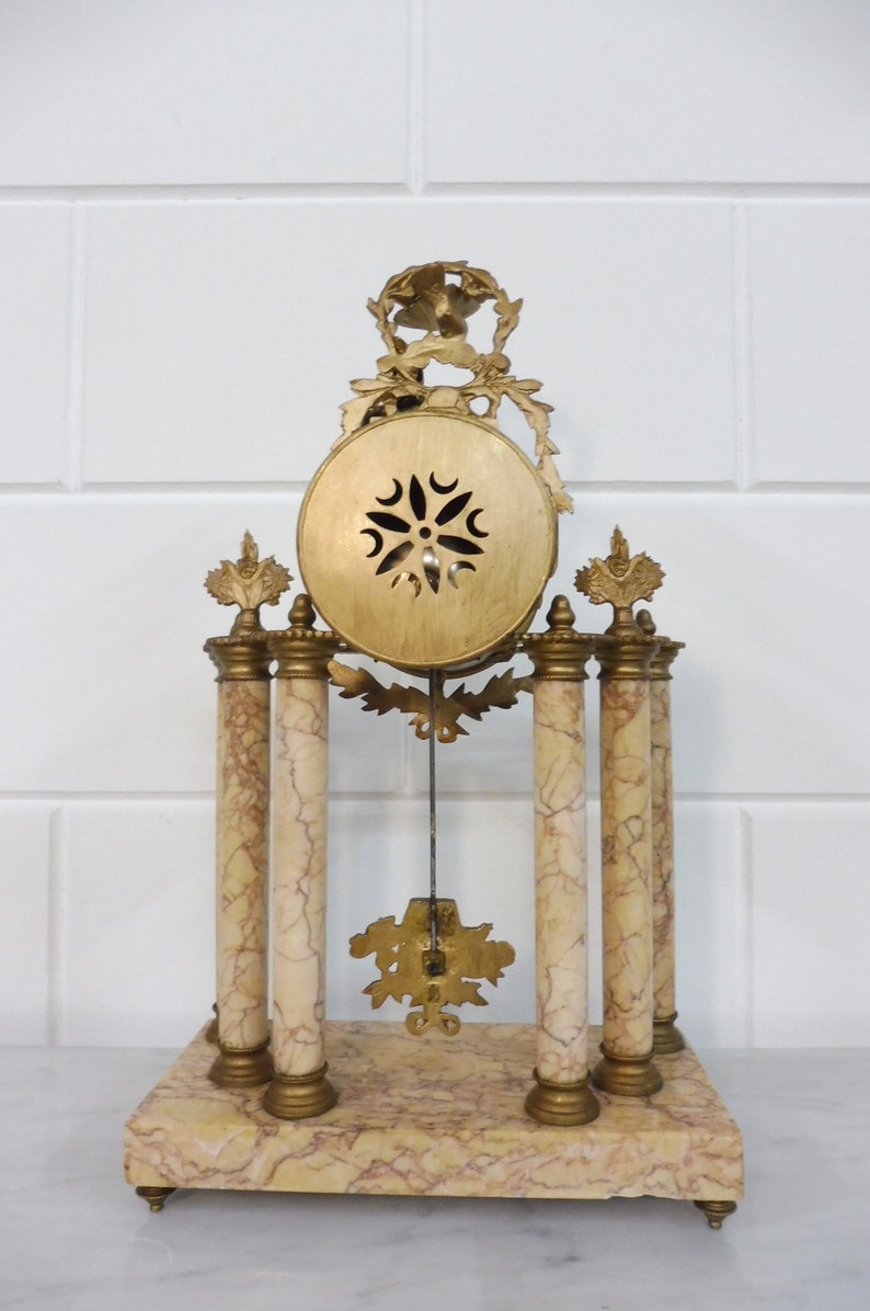Antique French Mantel Clock Table Clock With Marble Top Etsy