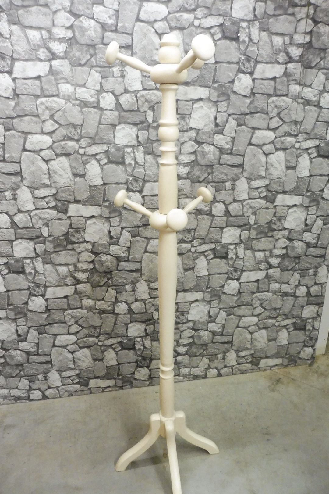 Vintage Wooden Standing Coat Rack Hall Tree Floor Stand 1970s Etsy