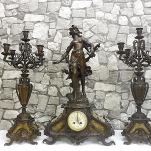 Big Antique French Mantel Clock set Mantel Clock Desk Clock Table Clock