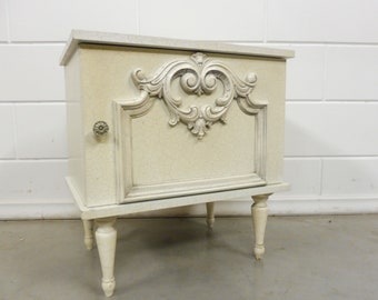 Antique vintage bedside table nightstand cabinet mid century shabby chic 1960s