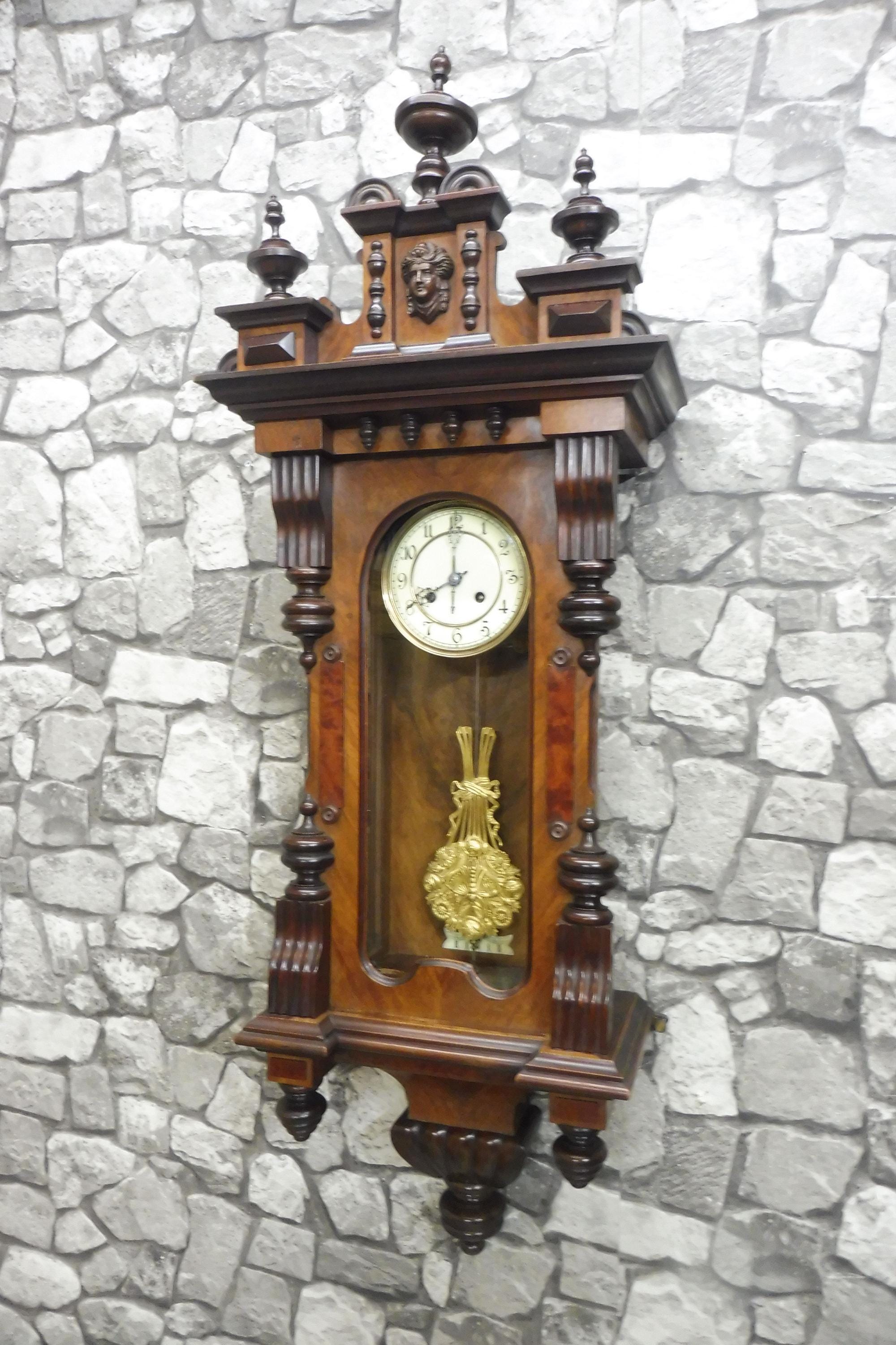 Antique Wooden Wall Clock Antique Regulator Mahogany Wood - Etsy