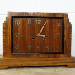 Antique Mantel Clock Art Deco Dutch Clock Amsterdamse schoolklok 1920