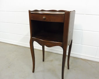 Wooden Louis XV Style Bedside Cabinet Bedside Table 1950s vintage