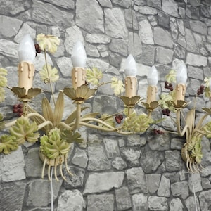 Set Antike Französische Gusseisen Wandlampe Wandleuchter Wandleuchte