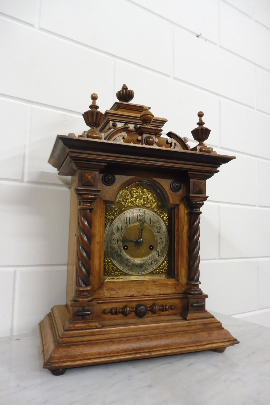 Big Antique German Mantel Clock Desk Clock Pfeilkreuz Etsy