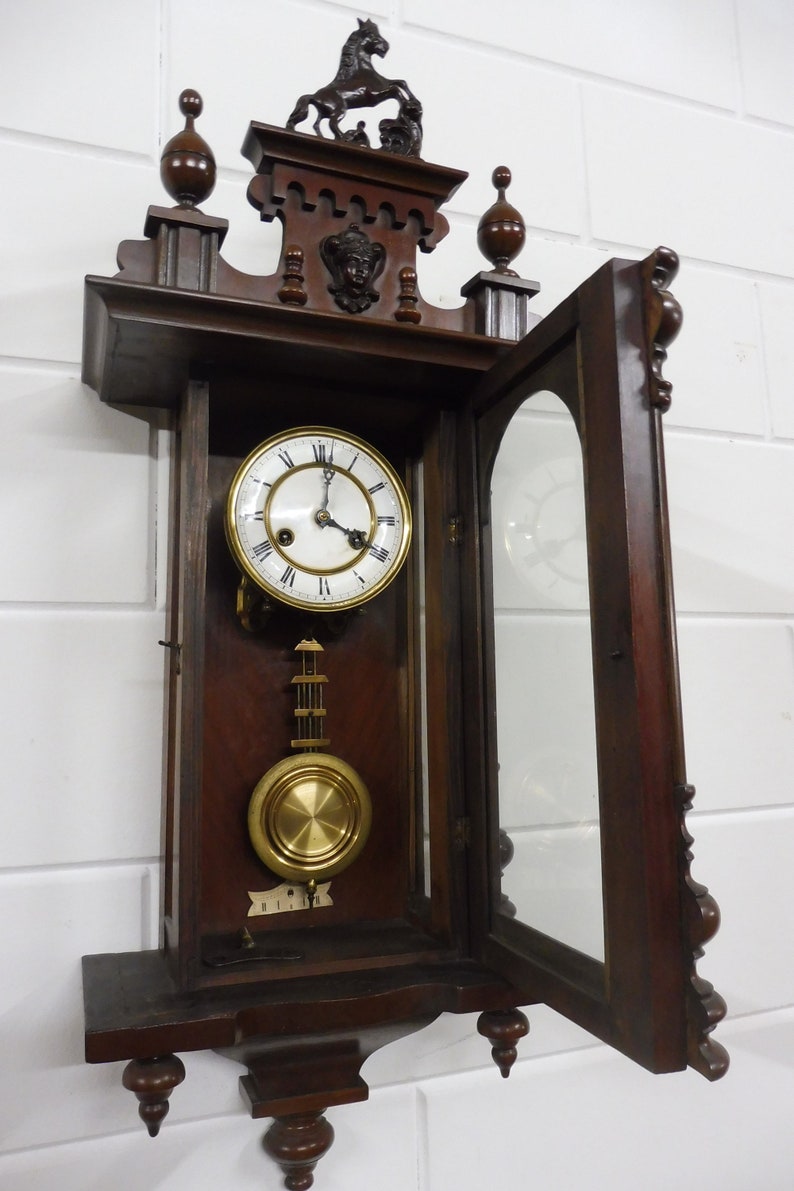 Antique German Wall Clock Regulator Vintage Around 1920 Etsy