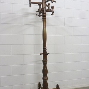 Vintage Mid Century Standing Coat Rack Wooden Hall Tree Coat Rack 1960s