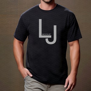 Bella Canvas 3001 Black Mockup, Men’s Shirt Mockup, Dad Father Mockup, Clean Mockup, Male Studio Plain Mockup, 3001 Black T-Shirt Mockup