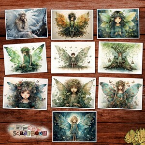 Baumfeen - 16 Themenpapiere - Scrapbooking - digitaler Download Papier - Digital Scrapbook - Feenmenschen - Baumgeister - Fae