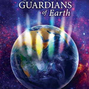 May include: Book cover featuring the title "The Celestial Guardians of Earth" above a globe of Earth, set against a backdrop of a nebula. The author's name, Sharon Milne Barbour, is displayed at the bottom of the cover.