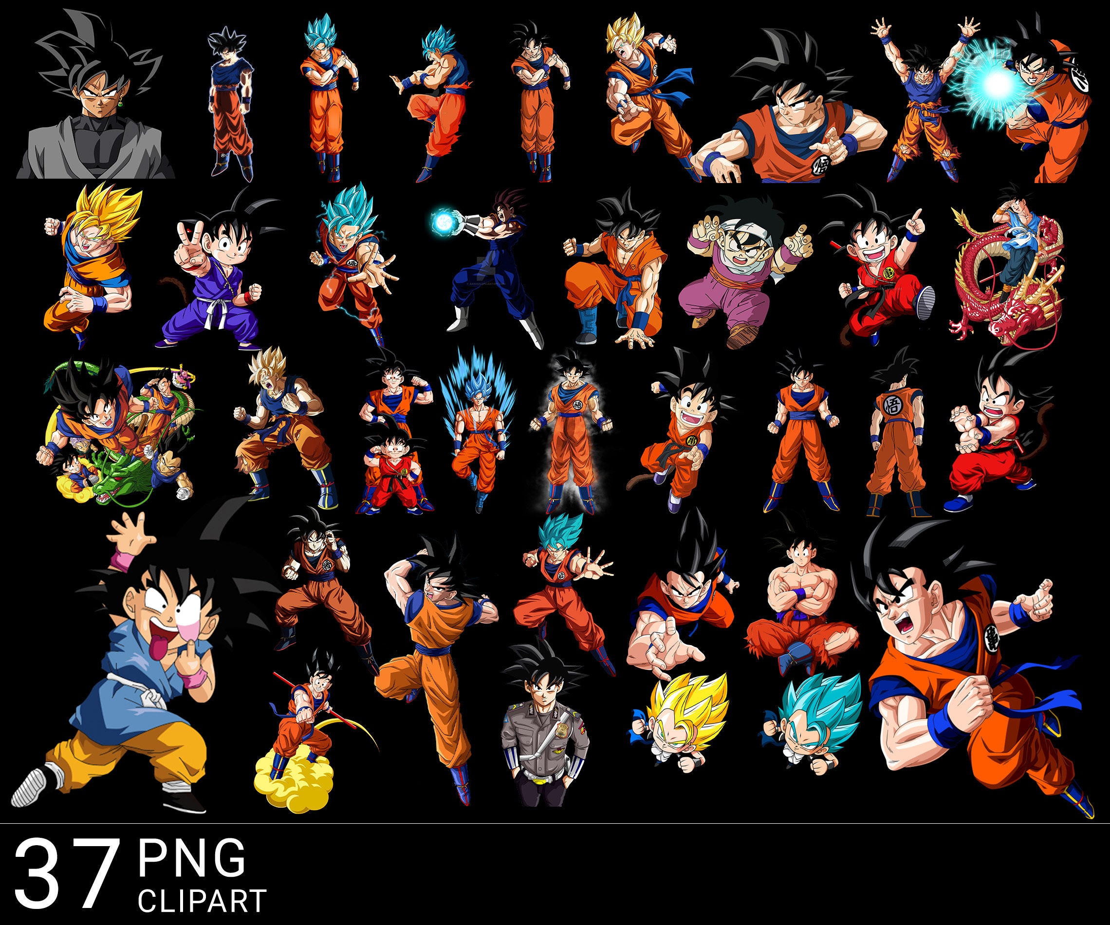 Dragon Ball all characters Christmas tree Png, Goku Christmas Png,  Sublimation