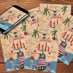Personalized Pirate Birthday Party Invitation (Digital Download)