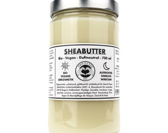 Shea butter - organic - unscented - vegan - 700 ml