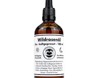 Wildrosenöl - Bio - Vegan - Kaltgepresst - Hagebuttenkernöl - 100 ml