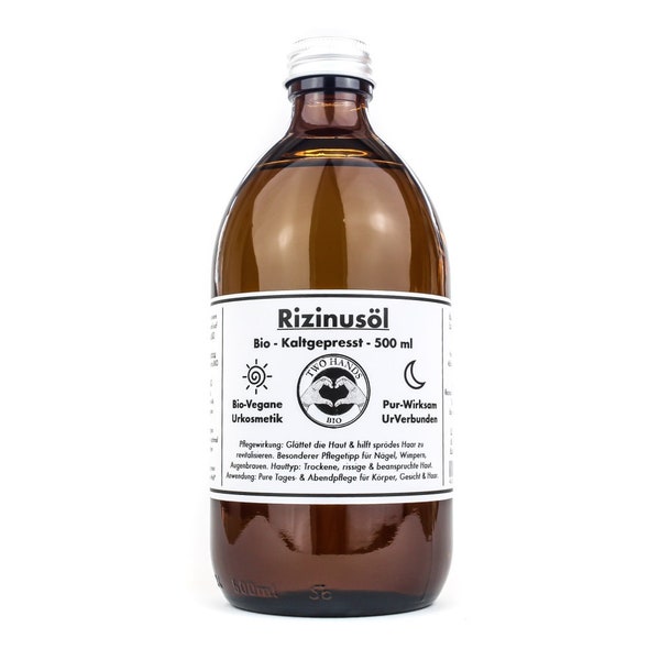 Rizinusöl - Bio - Vegan - Kaltgepresst - 500 ml