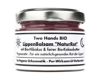 Lip balm “NaturRot” with organic hibiscus & fair organic cocoa butter - organic vegan