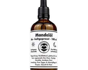 Mandelöl - Bio - Vegan - Kaltgepresst - 100 ml