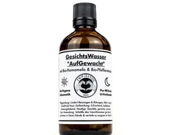 Gesichtswasser „AufGewacht“ mit Bio-Hamamelis & Bio-Pfefferminze - Bio Vegan