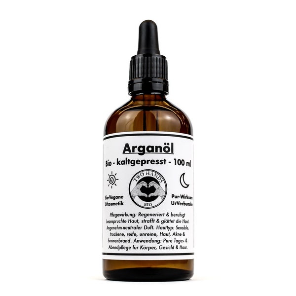 Argan Oil - Organic - Vegan - Cold Pressed - 100 ml