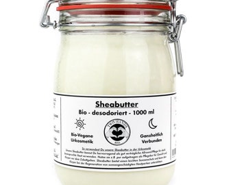 Shea butter - organic - unscented - vegan - 1000 ml