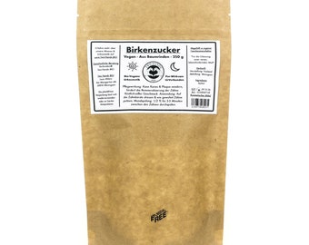 Birkenzucker aus Baumrinde - Vegan - Plastikfrei - Xylit - 250 g