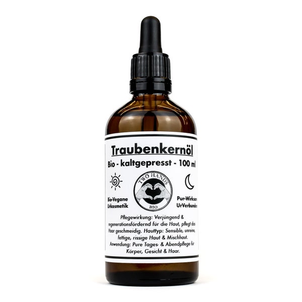 Traubenkernöl - Bio - Vegan - Kaltgepresst - 100 ml