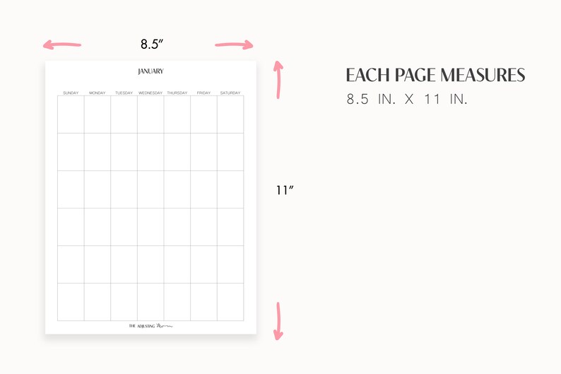 Printable Dated Month Blank Calendar Use for Any Year 2023 Etsy