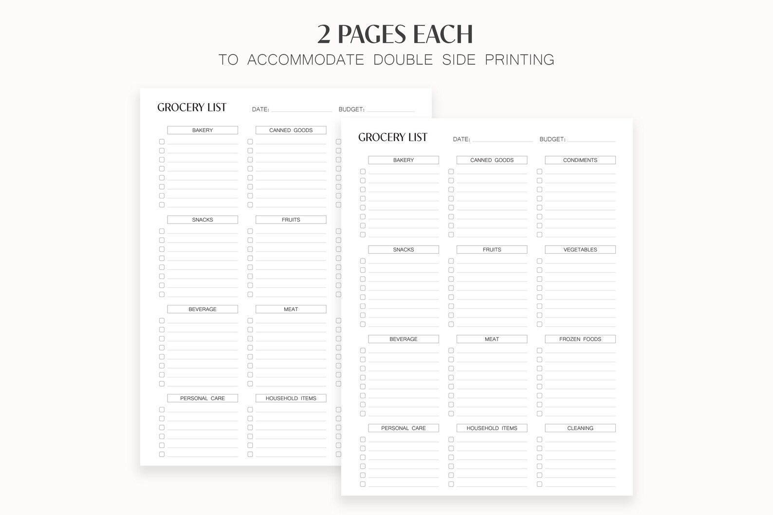 Printable Grocery List Blank Grocery List Instant Download - Etsy