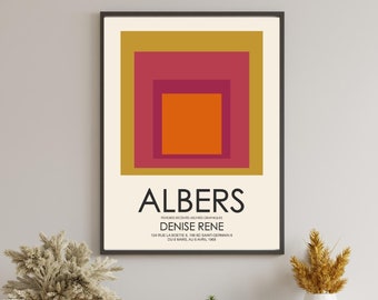 Josef Albers Homage To The Square Print Mothers Day Gift Home Decor Exhibition Poster Nested Squares Vintage Printable Art Bohemian Albers