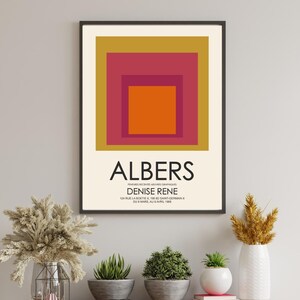 Josef Albers Homage To The Square Print Mothers Day Gift Home Decor Exhibition Poster Nested Squares Vintage Printable Art Bohemian Albers
