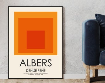 Josef Albers Poster Nested Squares Druckbare Kunst Boho Albers Museum Kunst Poster Druck Josef Albers Homage To The Square Muttertagsgeschenk