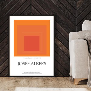 Josef Albers Art Nested Square Print Orange Home Decor Square Print Modern Boho Art Wall Decor Geometric Albers Museum Art Print Albers