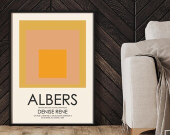 Josef Albers Homage To The Square Print Albers Poster Museum Art Nested Square Art Mothers Day Gift Print Exhibition Poster Bohemian Albers