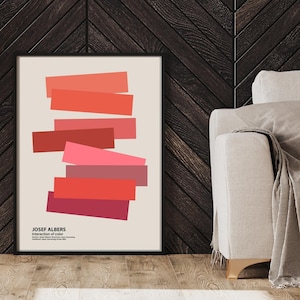 Josef Albers Printable Homage To The Square Print Red Asymmetric Albers Poster Mothers Day Gift Art Printable Josef Albers Museum Art Print
