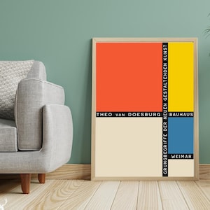 Bauhaus Art Print with Van Doesburg Home Decor Bauhaus Poster Mothers Day Gift for Her Bohemian Bauhaus Print poster Art German Style Bauhau