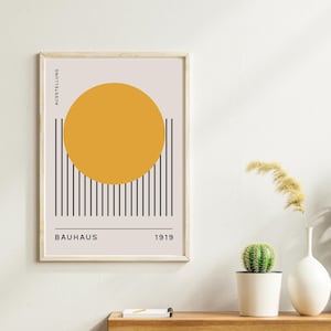 Bauhaus Print Art Vintage Home Decor Printable Bauhaus Poster Best Mother Day Gift Bauhaus Wall Art Print Yellow Home Furniture Wall Art