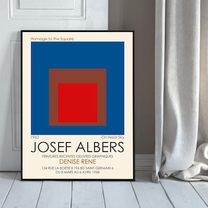 Josef Alber Museum Art Boho Home Decor Square Print Mother Gift Modern Bohem Art Wall Decor Geometric Alber Museum Print Alber Square Nested