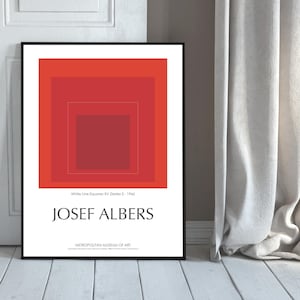 Josef Albers Print Museum Art Red Home Decor Square Print Modern Bohem Art Wall Decor Geometric Albers Museum Art Print Alber Square Nested