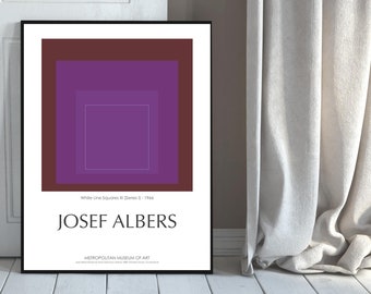Josef Albers Exhibition Poster Print Homage To The Square Printable Museum Art Home Decor Albers Nested Squares Poster Print Art of Albers