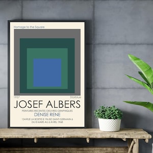 Josef Albers Homage To The Square Art Print Mothers Day Gift Home Decor Albers Poster Nested Squares Vintage Art Bohemian Albers Museum Art