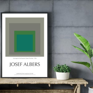 Josef Albers Art Home Decor Poster Printable Homage To The Square Art Exhibition Poster Mothers Day Gift Poster Nested Squares Museum of Art