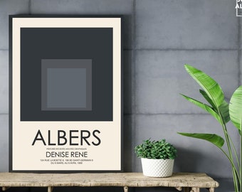 Josef Albers Hommage an den Quadratdruck Muttertagsgeschenk Albers Druck Matisse Posterkunst Verschachtelte Quadrate Albers Museum Art Home Decor Poster