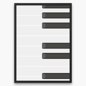 Klaviertasten Druckbares Musik Poster Musikzimmer Klavier Dekor Musiker Geschenk Klavier Druckbares Musikstudio Dekor Retro Klavier Poster Klaviertasten