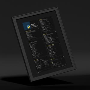 Python Cheat Sheet Python Coding Poster Learn Python Quick Reference ...