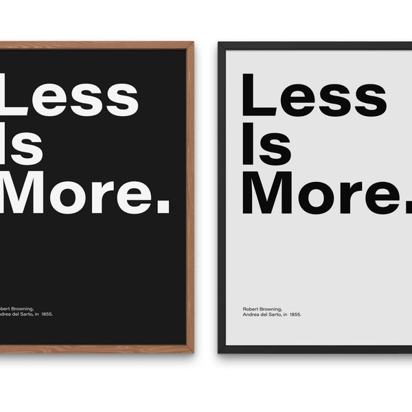 Less is More Print UI UX Designer Gift Office Wall Decor Thinking Poster UX Design Studio Wall Art Print Less is More Poster Robert Browning