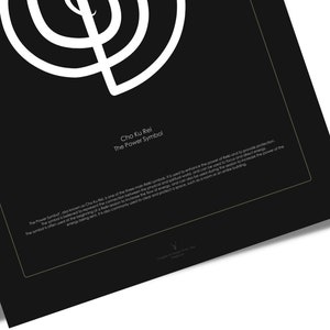Detail of yoga poster depicting the Reiki power symbol Cho Ku Rei. The poster is designed for meditation and home decor. It is a perfect gift for those interested in Reiki and spirituality. The poster is printable and features other energy chakras.