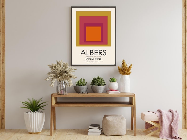 Josef Albers Homage To The Square Print Mothers Day Gift Home Decor Exhibition Poster Nested Squares Vintage Printable Art Bohemian Albers