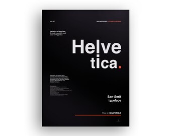 Helvetica Neue Poster Printable Helvetica Font Printable Designer Gift Helvetica Poster Bold Print Digital Product Design Studio Wall Decor