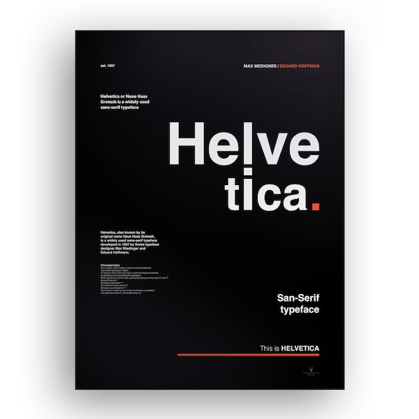 Helvetica Neue Poster druckbare Helvetica Schrift druckbare Designer Geschenk Helvetica Poster Fettdruck Digitales Produkt Design Studio Wand Dekor